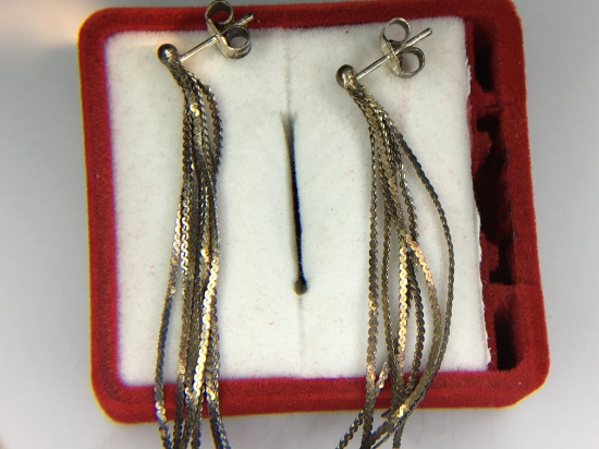 .925 Ladies Sterling Silver Dangle Earrings