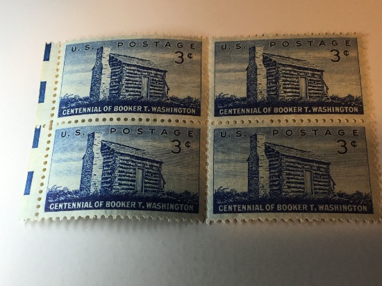 U. S. 3 Cent Plate Bloc