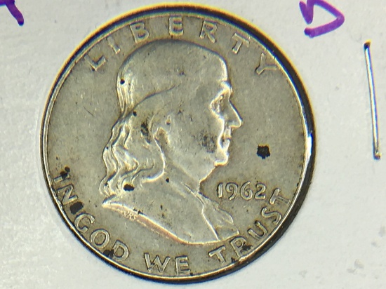 1962 D Franklin 1/2 Dollar