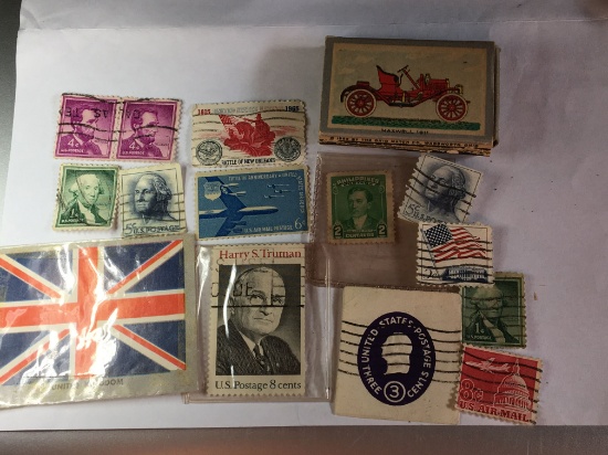 Stamps And 1911 Box Of Matches