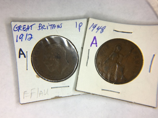 1912 & 1948 British Penny