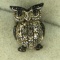 .925 Sterling Silver Ladies Owl Slide Pendant