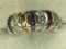 .925 Sterling Silver Ladies 1 Carat Multicolored Gemstone Ring