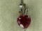 .925 Sterling Silver Ladies 3 Carat Ruby Chatam Pendant