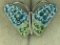 .925 Sterling Silver Ladies Gemstone Butterfly Pendant