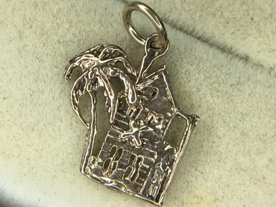 .925 Sterling Silver Ladies Beach House Charm