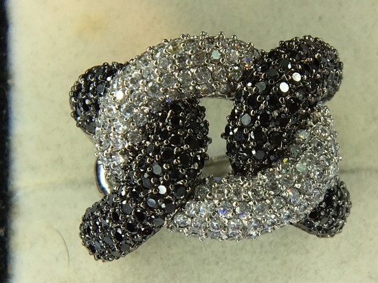.925 Sterling Silver Ladies 4 Carat Gemstone Ring