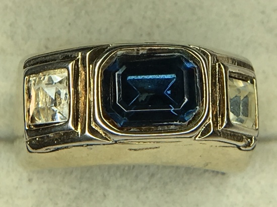 18 Karat (hge) Heavy Gold Electric Plated 4 Carat Gemstone Ring