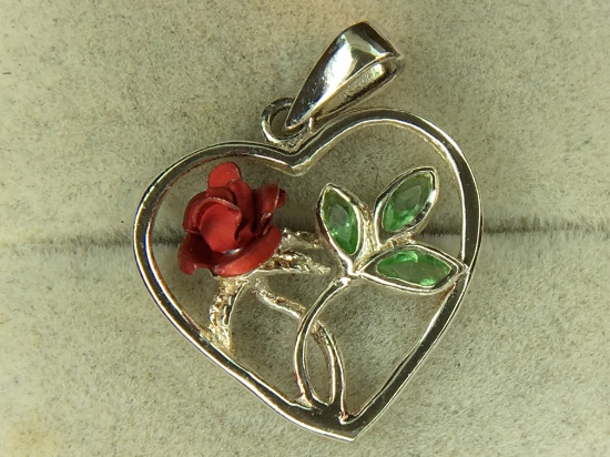 .925 Sterling Silver Heart Pendant