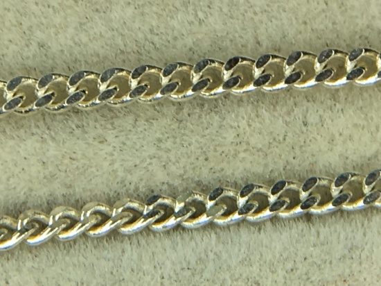 .925 Sterling Silver Unisex 16 Inch Curb Link Necklace