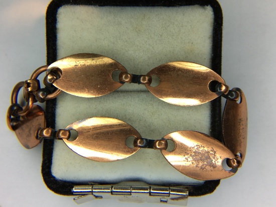 Ladies Art Deco Copper Bracelet