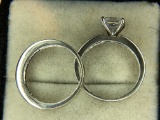 .925 Sterling Silver Ladies 2 Carat Engagement Ring