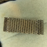 .925 Sterling Silver Ladies Weave Ring 18 Inch Box Chain