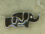 .925 Sterling Silver Ladies Elephant Necklace 18 Inch