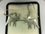 .925 Sterling Silver Ladies Reindeer Ear Rings