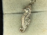 .925 Sterling Silver Ladies Seahorse Charm