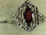 .925 Sterling Silver Ladies 1 Carat Filigree Ring