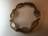 .925 Sterling Silver Ladies Filigree Bracelet
