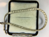.925 Sterling Silver Ladies Diamond Cut Herringbone Bracelet