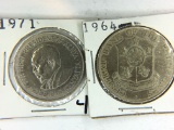 1964 Philipines 50 Centavos, 1971 Kenya 1 Shilling