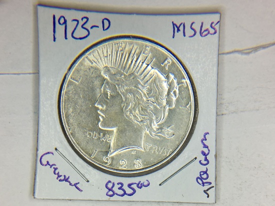 1923 D Peace Dollar