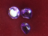 (3) Purple Amethysts
