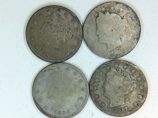 (4) 1800s Liberty Nickels