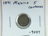 1891 Mexico 5 Centavos