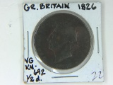 1826 Great Britian 1/2 Penny