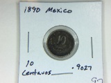 1890 Mexico 10 Centavos