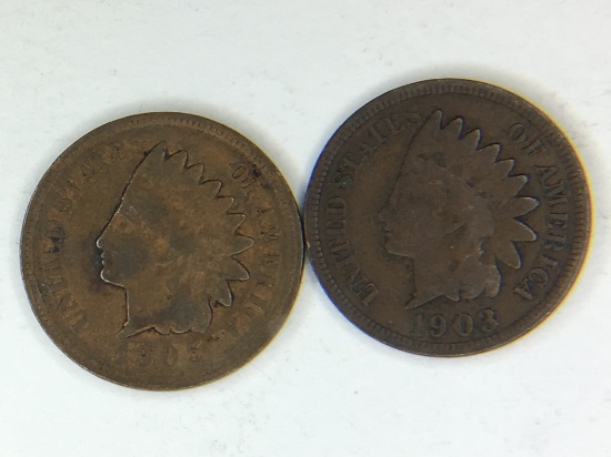 (2) Indian Head Cent