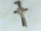 .925 Sterling Silver Unisex Crucifix Accent Diamond