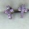 .925 Sterling Silver Ladies Gemstone Cross Earrings
