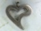 .925 Sterling Silver Ladies Large Designer Heart Pendant
