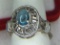 .925 Sterling Silver Ladies 1/2 Carat Sapphire Ring
