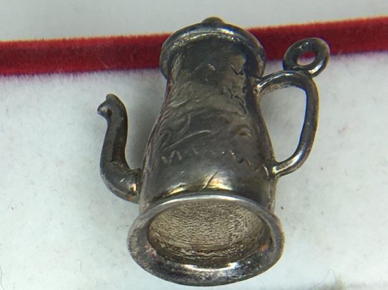 .925 Sterling Silver Ladies Tea Pot Charm
