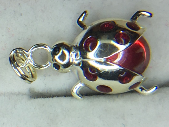 .925 Sterling Silver Ladies Lady Bug Pendant/charm