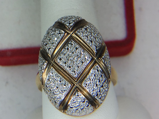 .925 Sterling Silver Ladies Large Designer Ring