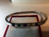 .925 Sterling Silver Ladies Taxco Gemstone Bracelet