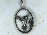 .925 Sterling Silver Ladies Hummingbird Pendant