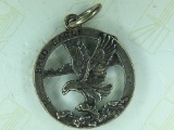 .925 Sterling Silver Unisex Bald Eagle Pendant