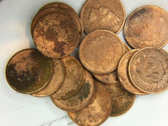 (16) Assorted Indian Head Cents