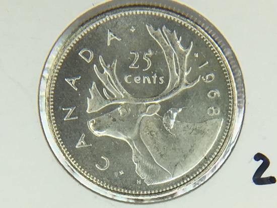 1968 Silver Canadian Quarter