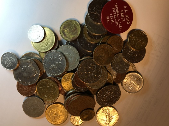 (66) Unsearched Foreign Coins
