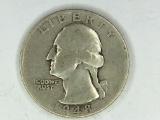 1948 S Silver Washington Quarter