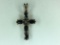 .925 Sterling Silver Ladies Sapphire Crucifix