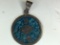 .925 Sterling Silver Ladies Enamel Pendant