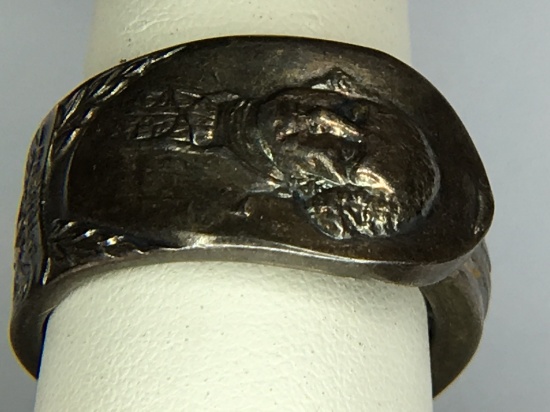 .925 Sterling Silver Unisex George Washington Spoon Ring