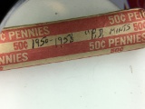 1950 – 1958 P & D Lincoln Wheat Cents Roll