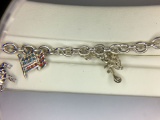 .925 Silver Ladies Vintage Charm Bracelet